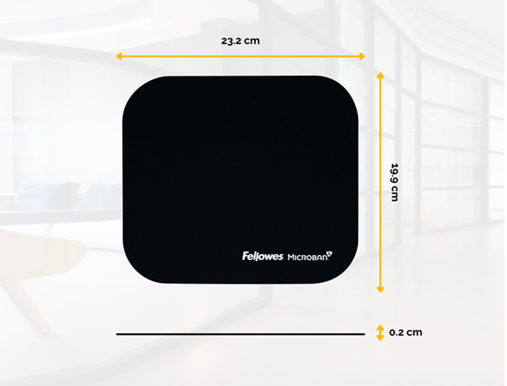 TAPETE PARA RATO FELLOWES COM PROTECAO MICROBAN COR PRETO 226X192X3 MM