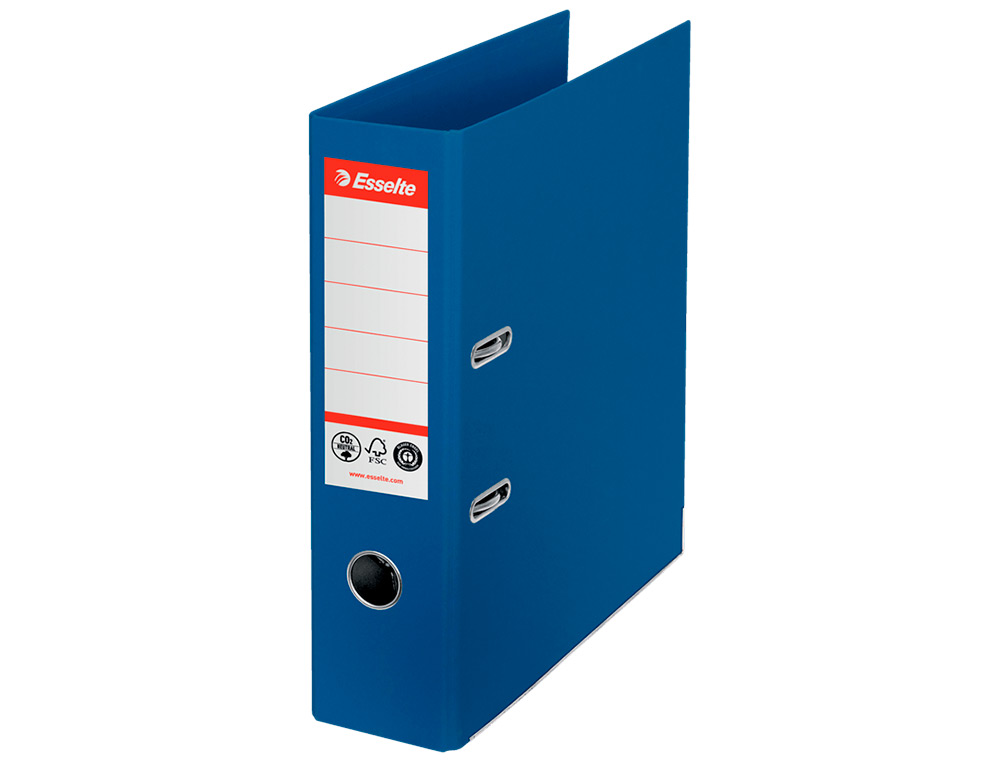 PASTA DE ARQUIVO DE ALAVANCA ESSELTE Nº1 CO2 NEUTRAL DIN A4 CARTAO FORRADO LOMBADA 75 MM AZUL VIVO