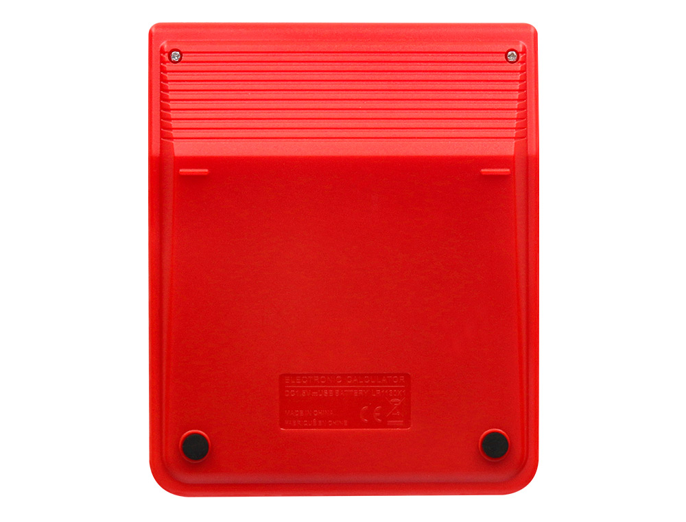 CALCULADORA LIDERPAPEL DE SECRETARIA XF22 10 DIGITOS SOLAR E PILHAS COR VERMELHO 127X105X24 MM