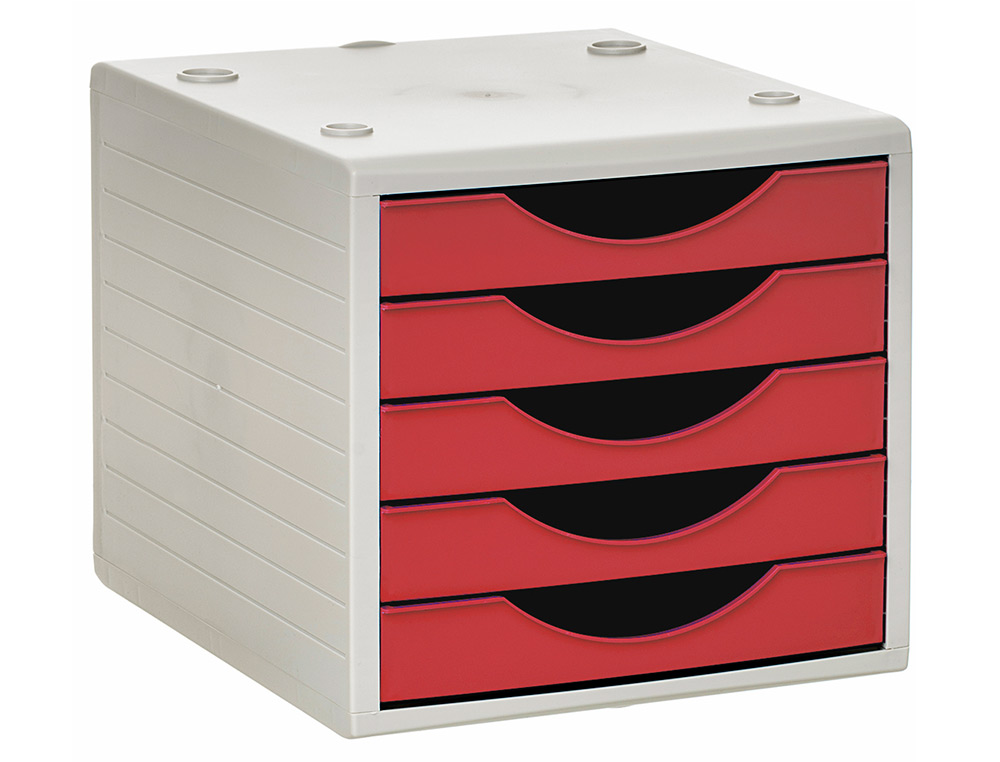 BLOCO CLASSIFICADOR DE GAVETAS ARCHIVO 2000 5 GAVETAS COR VERMELHO OPACO 270X340X260 MM