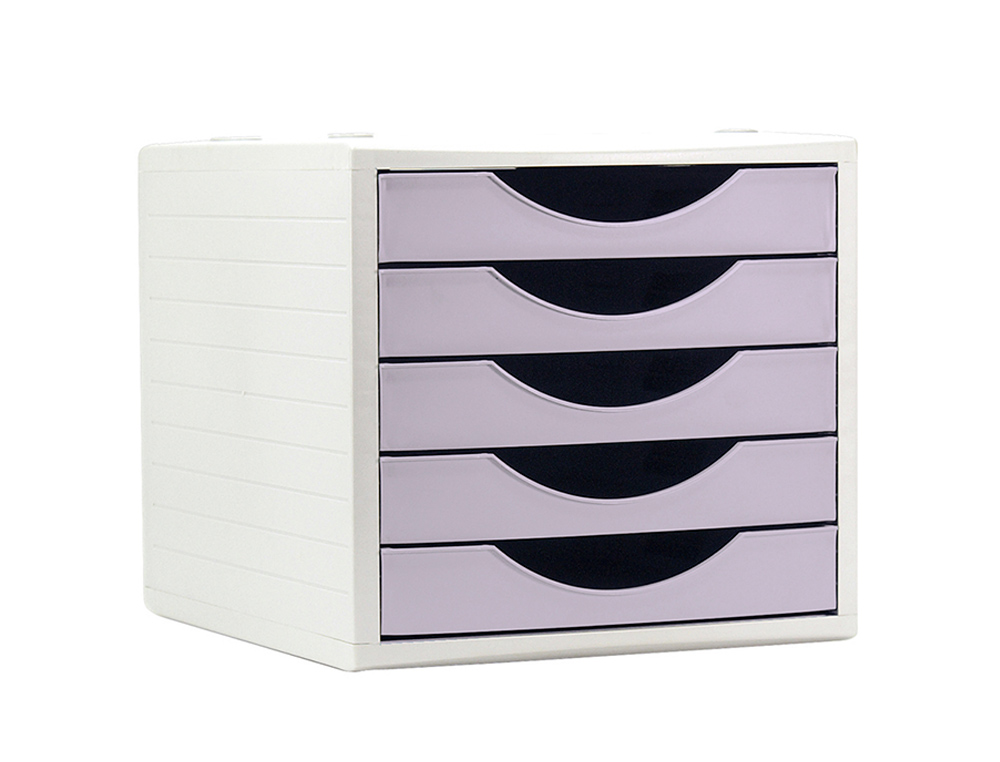 BLOCO CLASSIFICADOR DE GAVETAS ARCHIVO 2000 5 GAVETAS COR LAVANDA PASTEL 270X340X260 MM