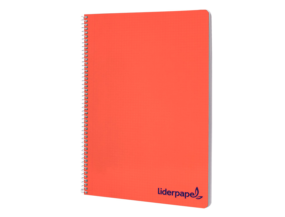 CADERNO ESPIRAL LIDERPAPEL WONDER DIN A4 CAPA PLASTICO 80 F 90 GR QUADRICULA 5MM COM MARGEM CORES SORTIDAS