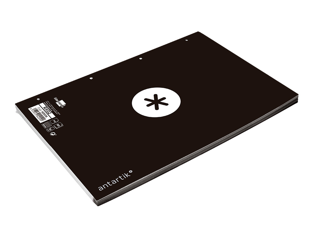 RECARGA COLADA ANTARTIK QUADRICULA DE 5MM DIN A4 100 F 90 GR 4 FUROS 1 BANDA MOLDURA COR PRETO