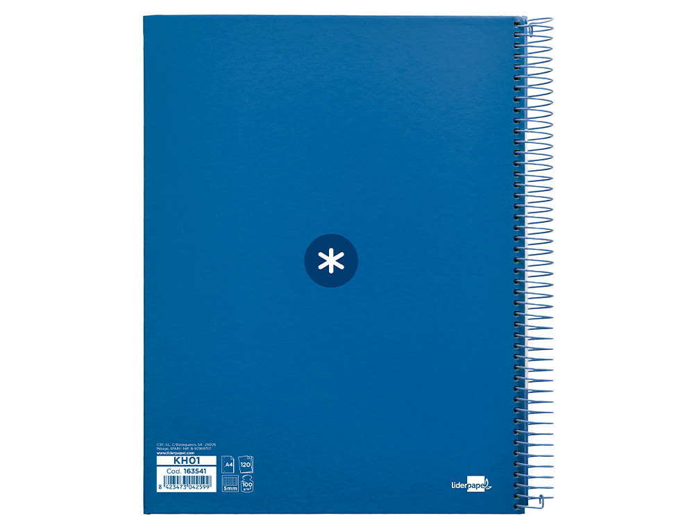 CADERNO ESPIRAL DIN A4 ANTARTIK CAPA FORRADA 120 F 100 GR QUADRICULA 5MM 5 BANDAS COR AZUL ESCURO