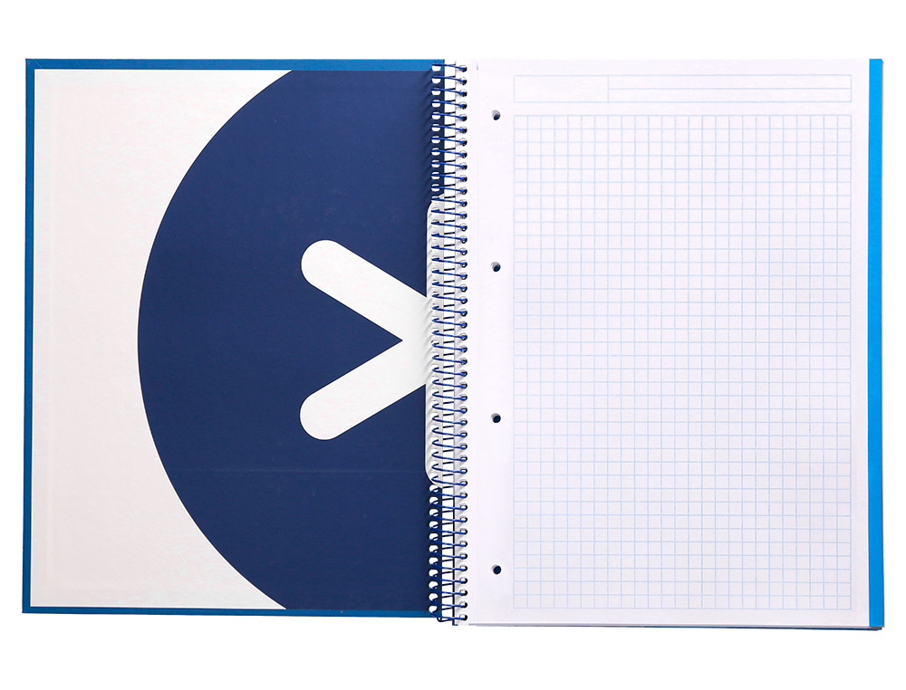 CADERNO ESPIRAL DIN A4 ANTARTIK CAPA FORRADA 120 F 100 GR QUADRICULA 5MM 5 BANDAS COR AZUL ESCURO