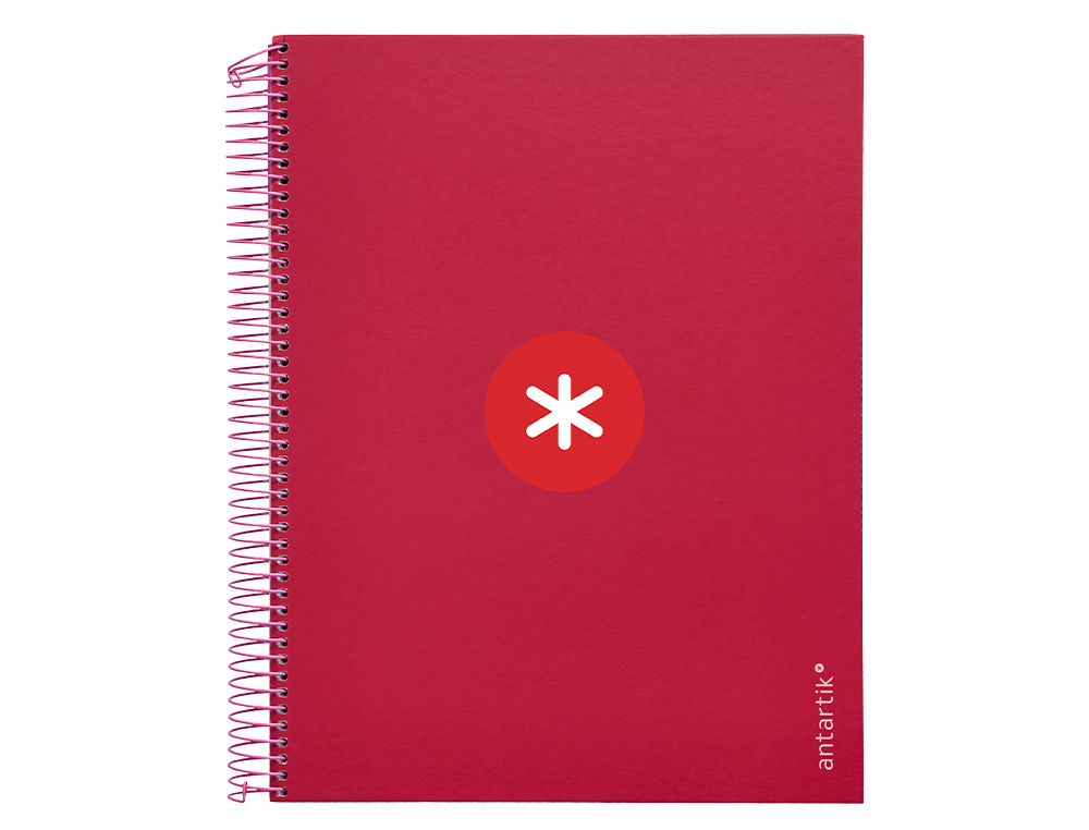 CADERNO ESPIRAL DIN A4 ANTARTIK CAPA FORRADA 120 F 100 GR PAUTADO 5 BANDAS COR FRAMBOESA