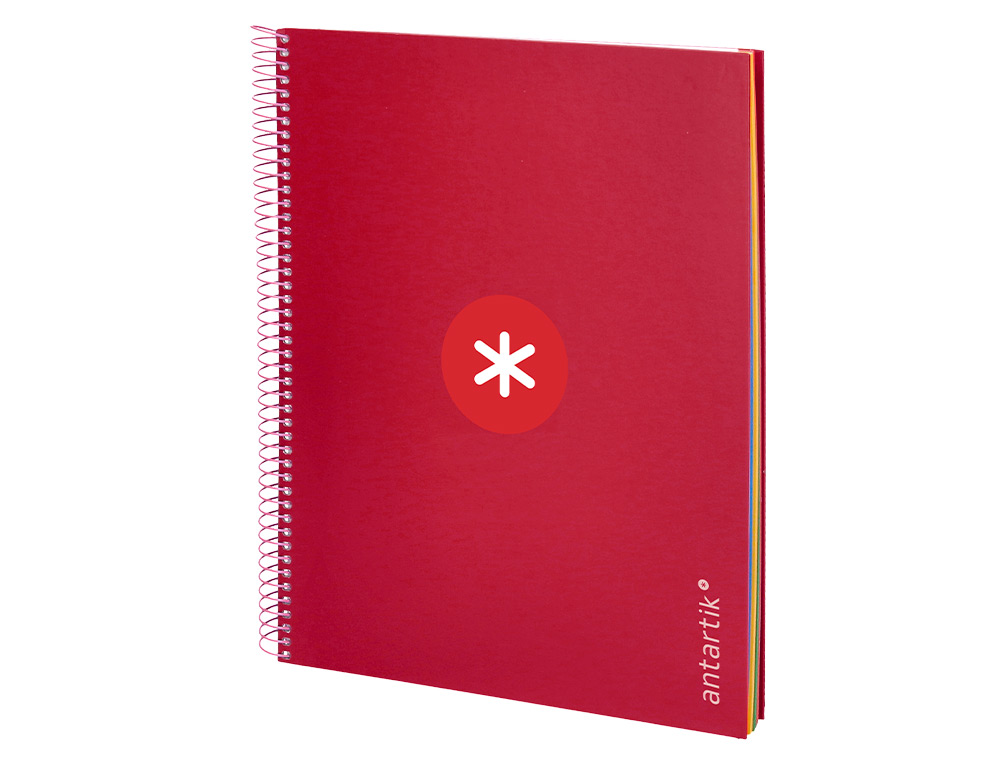 CADERNO ESPIRAL DIN A4 ANTARTIK CAPA FORRADA 120 F 100 GR PAUTADO 5 BANDAS COR FRAMBOESA