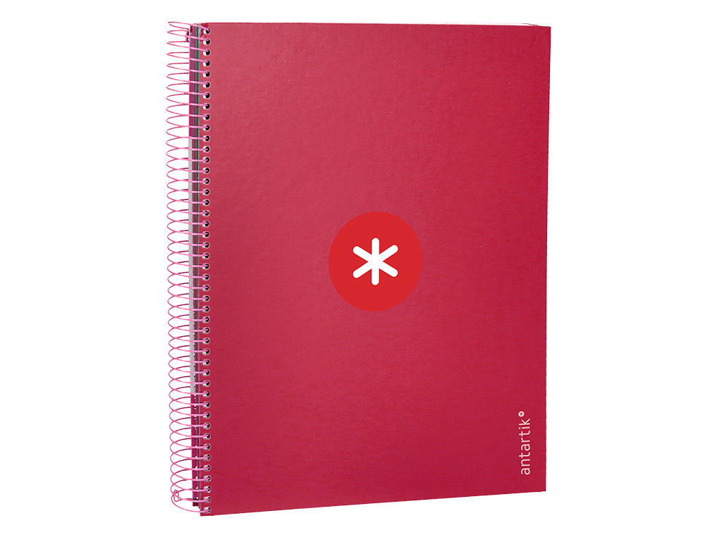 CADERNO ESPIRAL DIN A4 ANTARTIK CAPA FORRADA 120 F 100 GR PAUTADO 5 BANDAS COR FRAMBOESA
