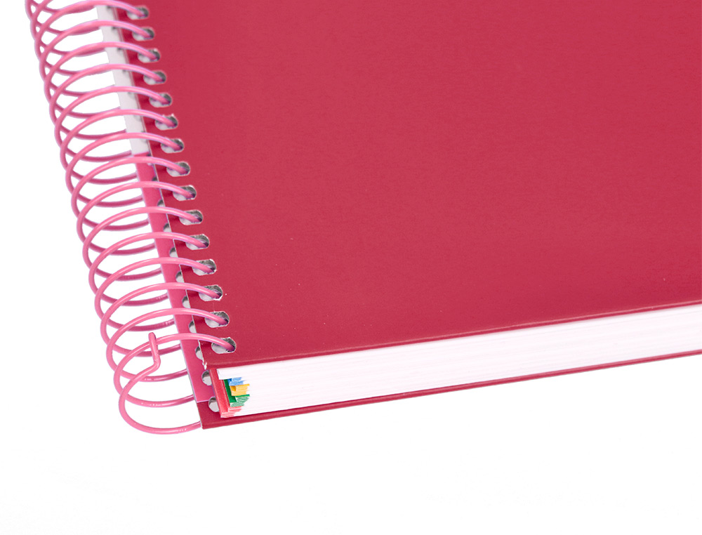 CADERNO ESPIRAL DIN A4 ANTARTIK CAPA FORRADA 120 F 100 GR PAUTADO 5 BANDAS COR FRAMBOESA