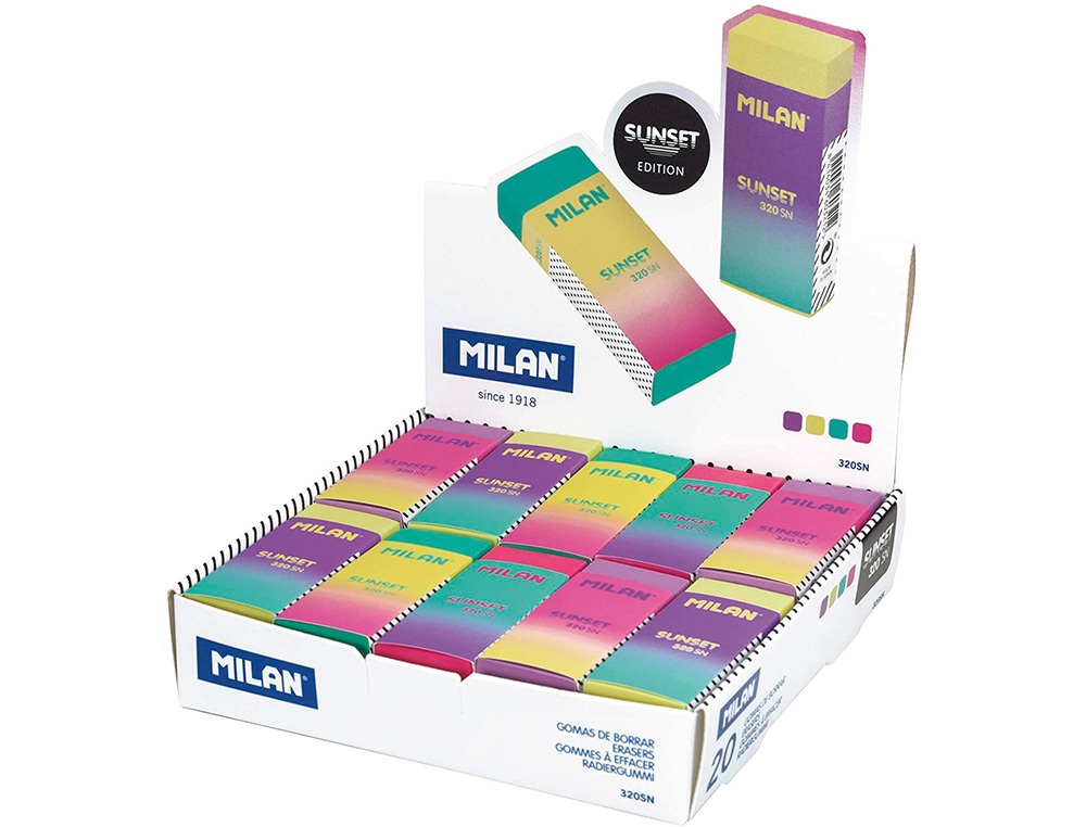 BORRACHA MILAN NATA 320 SUNSET CORES SORTIDAS