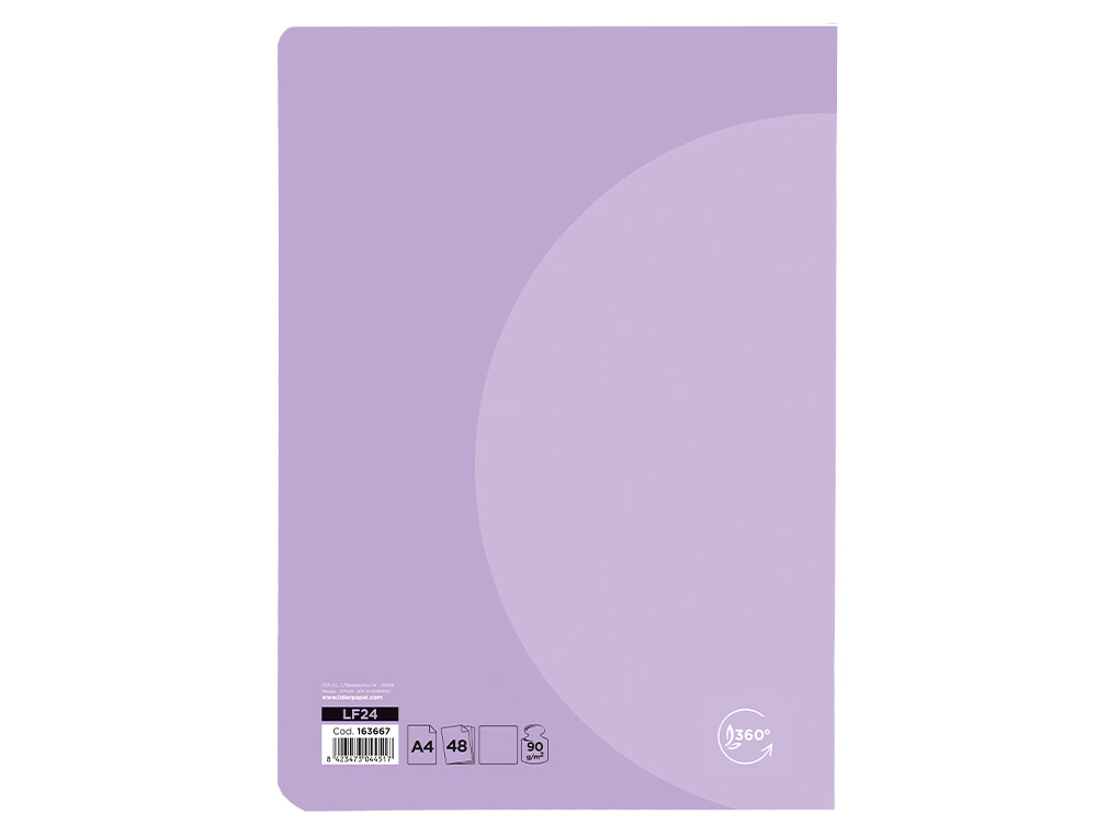CADERNO AGRAFADO LIDERPAPEL 360 CAPA DE PLASTICO DIN A4 48 F 90 GR LISO SEM MARGEM CORES PASTEL SORTIDAS