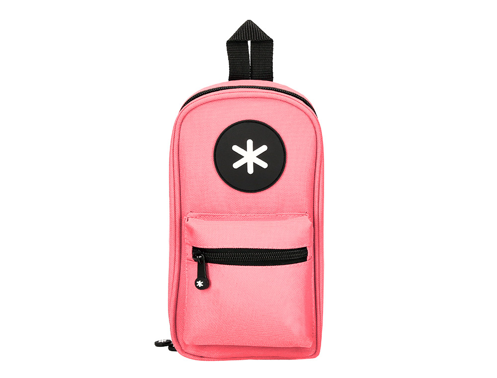 ESTOJO ESCOLAR ANTARTIK FORMA DE MOCHILA COM BOLSO E 4 DEPARTAMENTOS COR ROSA 230X50X120 MM