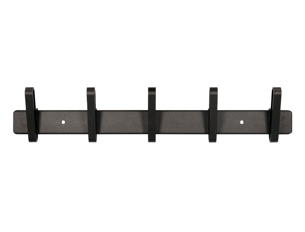 CABIDE LIDERPAPEL PAREDE METALICO 5 SUPORTES COR PRETA 430X88X55 MM