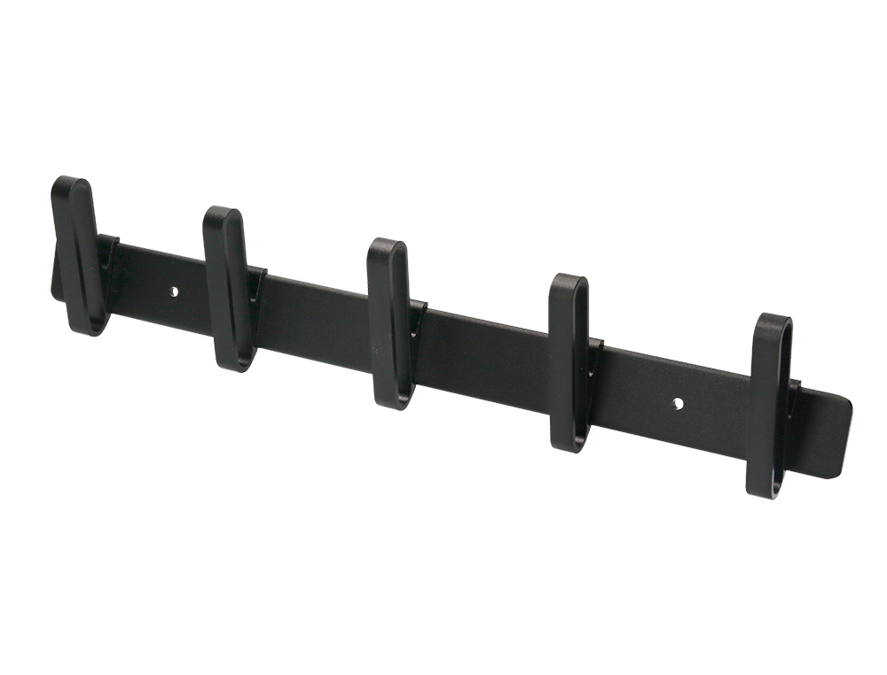 CABIDE LIDERPAPEL PAREDE METALICO 5 SUPORTES COR PRETA 430X88X55 MM