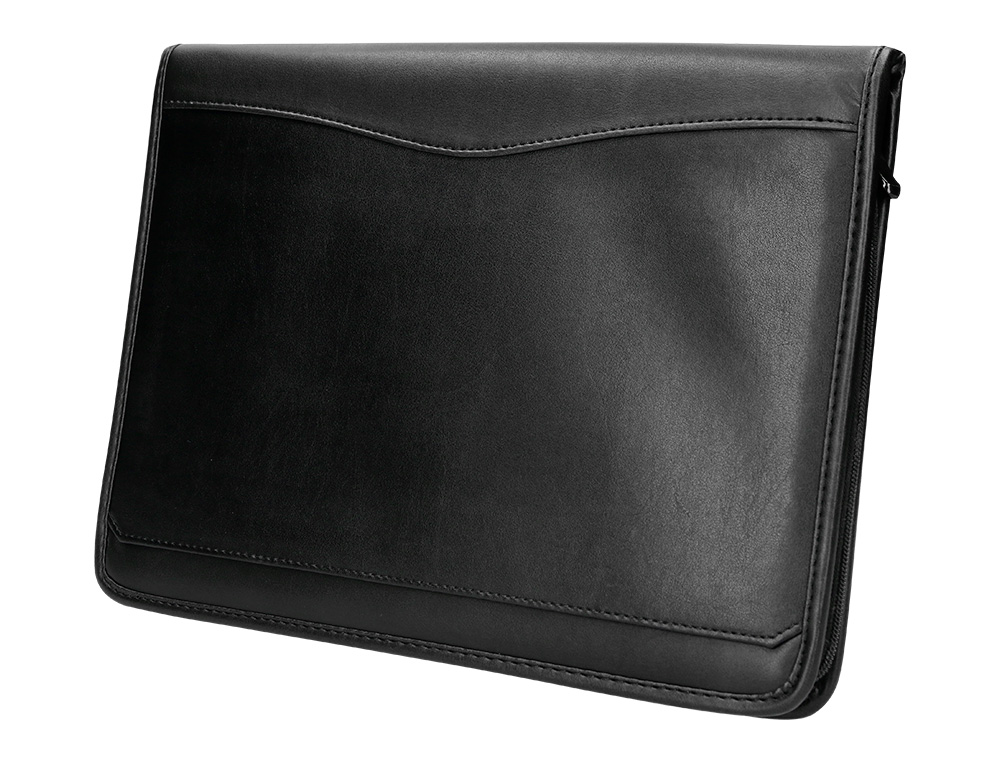 PASTA PORTFOLIO FECHO COM BOLSA PARA TELEMOVEL E PORTA CARTOES COR PRETO 260X355 MM