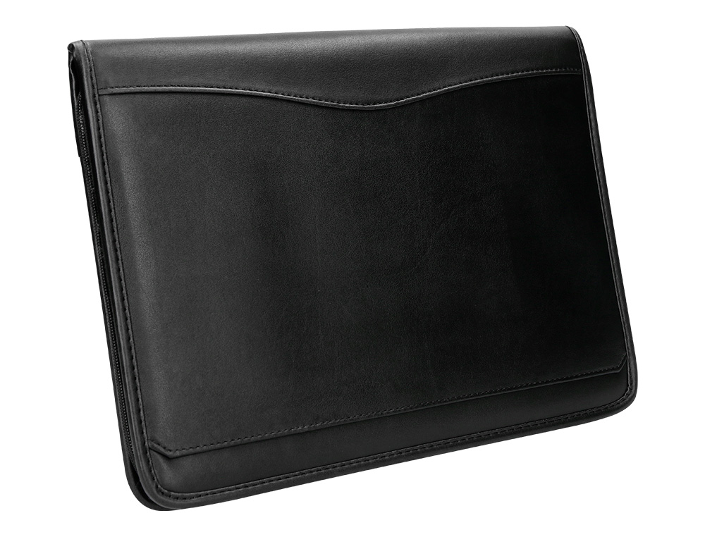 PASTA PORTFOLIO FECHO COM BOLSA PARA TELEMOVEL E PORTA CARTOES COR PRETO 260X355 MM