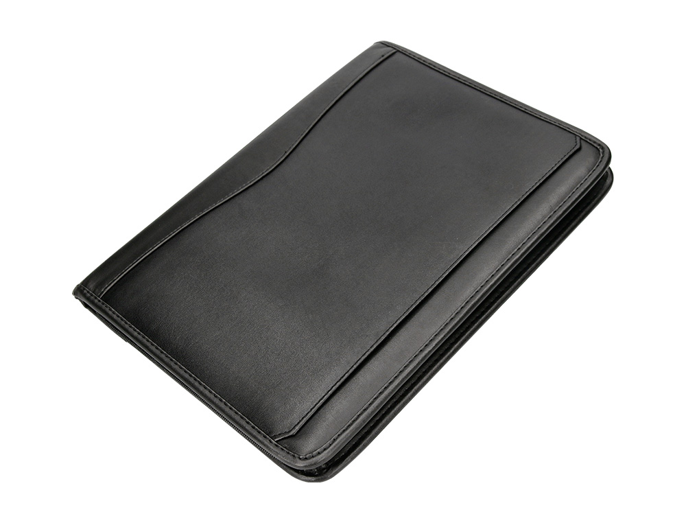 PASTA PORTFOLIO FECHO COM BOLSA PARA TELEMOVEL E PORTA CARTOES COR PRETO 260X355 MM