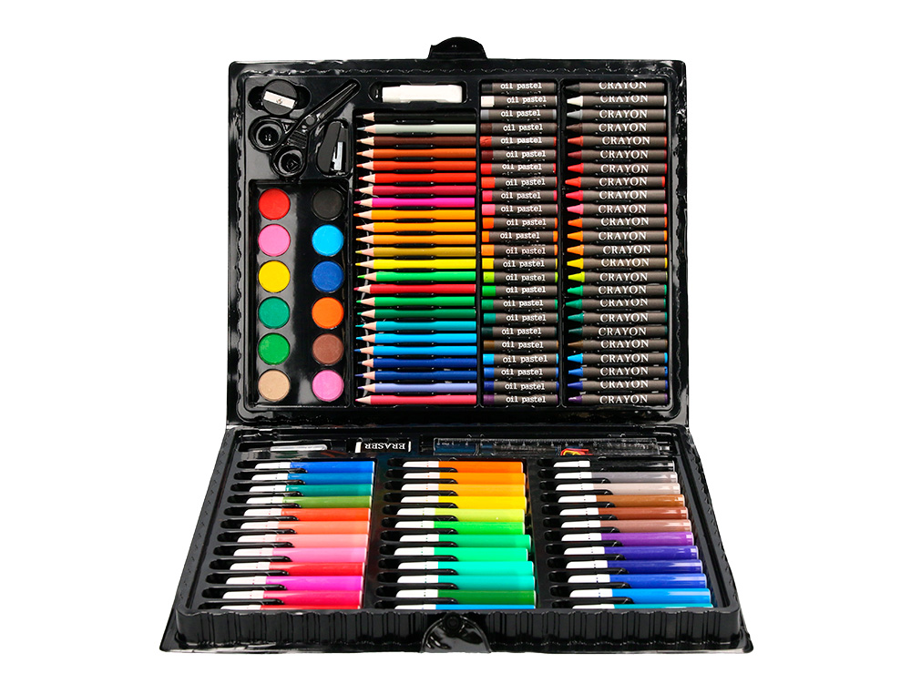 SET DE PINTURA LIDERPAPEL PLASTICO 150 PECAS 36X31X4 CM