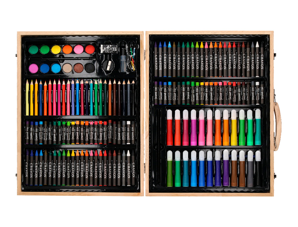 SET DE PINTURA LIDERPAPEL MADEIRA 168 PECAS MALA 39,3X30X4,8 CM