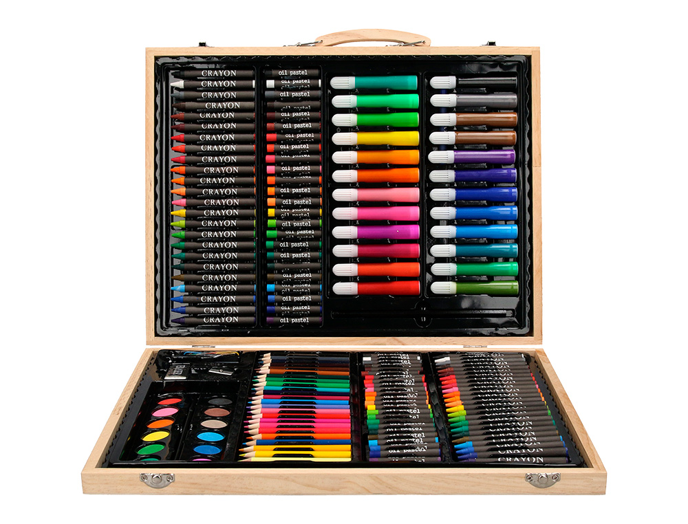 SET DE PINTURA LIDERPAPEL MADEIRA 168 PECAS MALA 39,3X30X4,8 CM