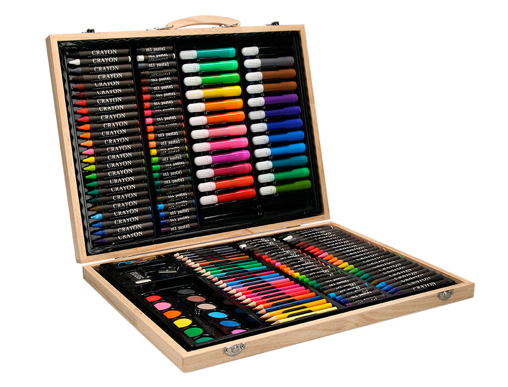 SET DE PINTURA LIDERPAPEL MADEIRA 168 PECAS MALA 39,3X30X4,8 CM