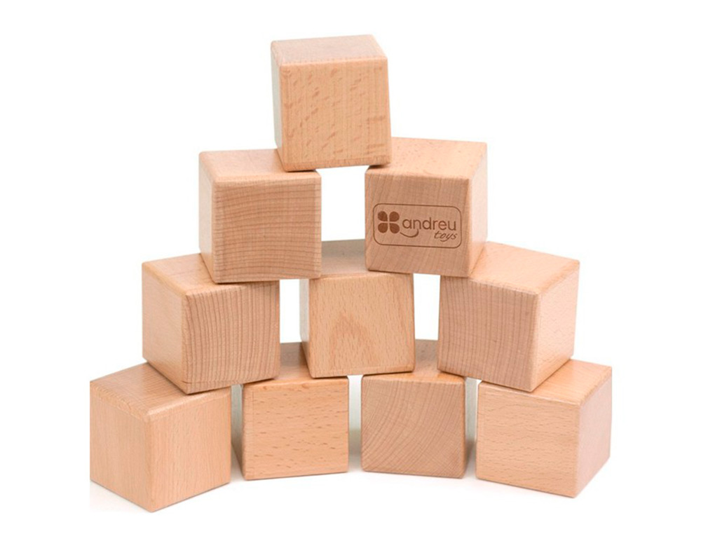 JOGO DIDATICO ANDREUTOYS 10 CUBOS SENSORIAIS COM SOM MADEIRA