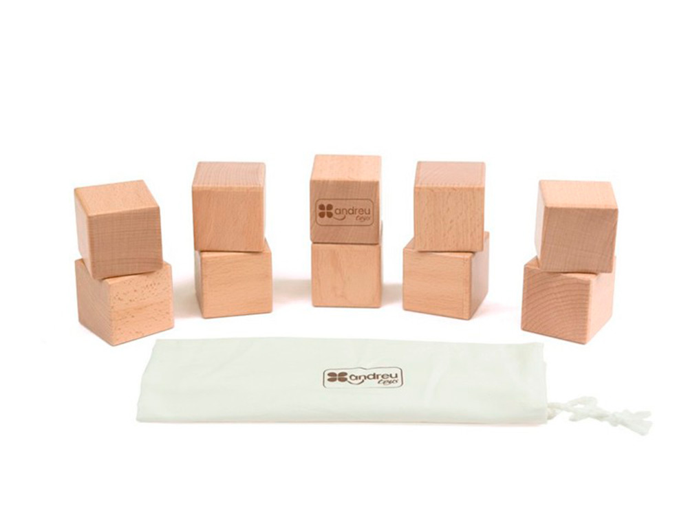 JOGO DIDATICO ANDREUTOYS 10 CUBOS SENSORIAIS COM SOM MADEIRA