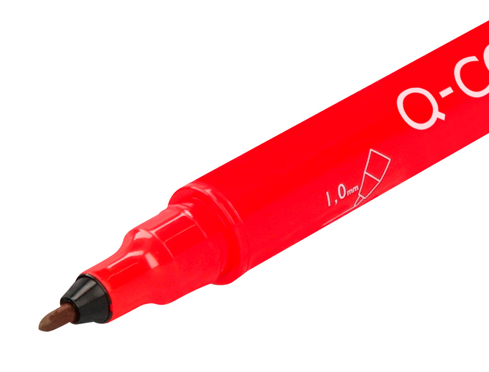 MARCADOR Q-CONNECT MARCADOR PERMANENTE DUPLA PONTA COR VERMELHO 0,4 MM E 1 MM