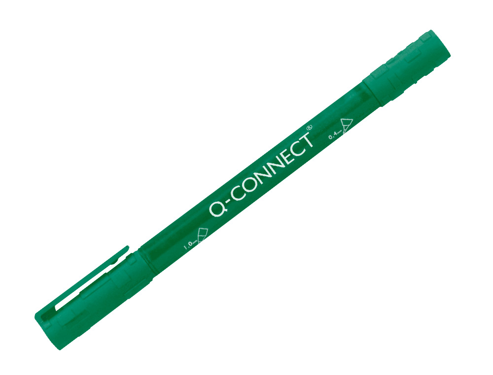 MARCADOR Q-CONNECT MARCADOR PERMANENTE DUPLA PONTA COR VERDE 0,4 MM E 1 MM