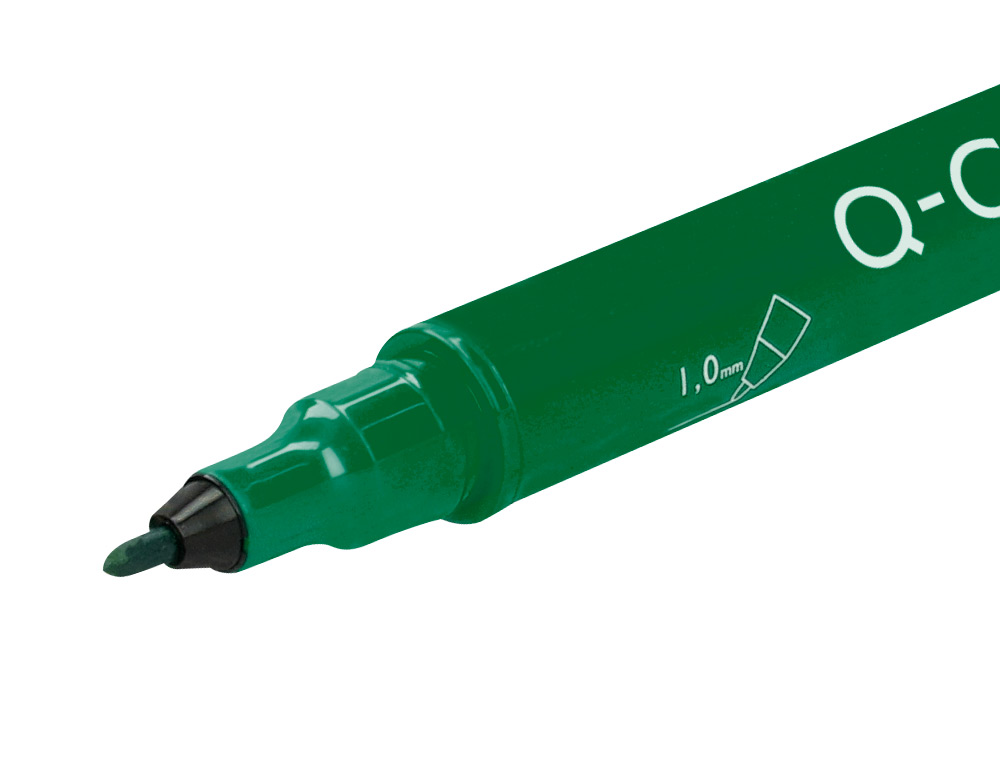MARCADOR Q-CONNECT MARCADOR PERMANENTE DUPLA PONTA COR VERDE 0,4 MM E 1 MM