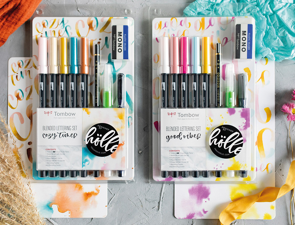 CONJUNTO DE CALIGRAFIA TOMBOW BLENDED LETTERING GOOD VIBES 9 PECAS