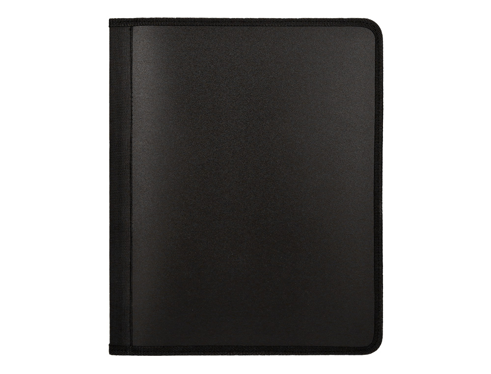 PASTA LIDERPAPEL 4 ANEIS 25 MM POLIPROPILENO FECHO DE CORRER 4 BOLSOS INTERIORES COR PRETO