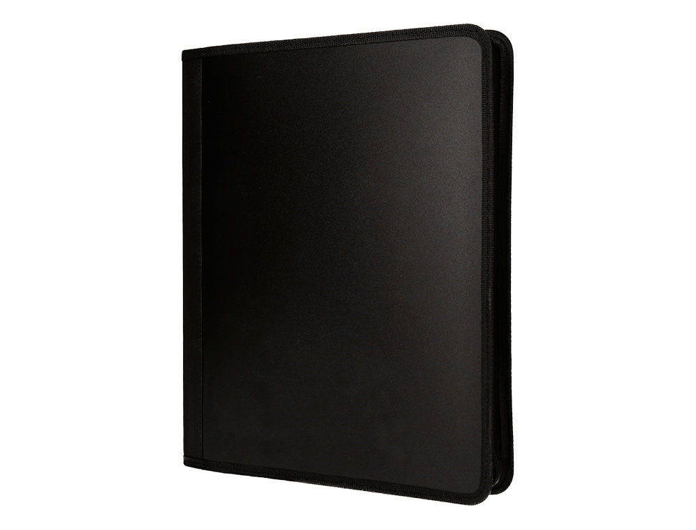 PASTA LIDERPAPEL 4 ANEIS 25 MM POLIPROPILENO FECHO DE CORRER 4 BOLSOS INTERIORES COR PRETO