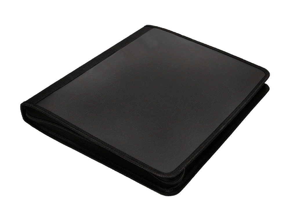 PASTA LIDERPAPEL 4 ANEIS 25 MM POLIPROPILENO FECHO DE CORRER 4 BOLSOS INTERIORES COR PRETO