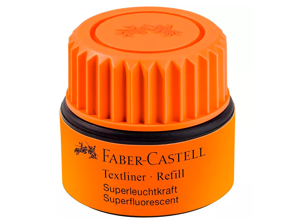 TINTA MARCADOR FABER CASTELL FLUORESCENTE 1549 COM SISTEMA CAPILAR COR LARANJA FRASCO DE 30 ML