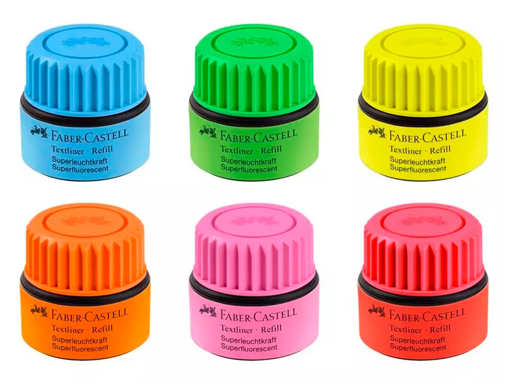 TINTA MARCADOR FABER CASTELL FLUORESCENTE 1549 COM SISTEMA CAPILAR COR LARANJA FRASCO DE 30 ML