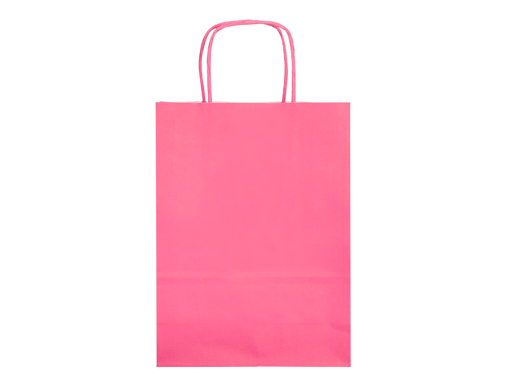 SACO DE PAPEL Q-CONNECT CELULOSE ROSA M COM ASA TORCIDA 270X370X12 MM