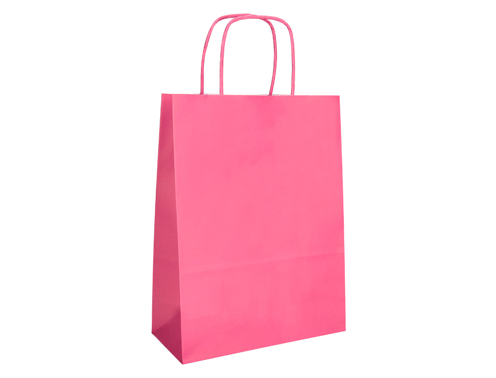 SACO DE PAPEL Q-CONNECT CELULOSE ROSA M COM ASA TORCIDA 270X370X12 MM