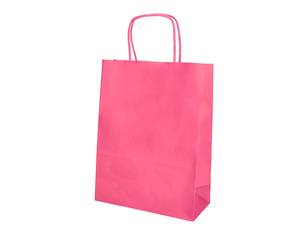 SACO DE PAPEL Q-CONNECT CELULOSE ROSA M COM ASA TORCIDA 270X370X12 MM