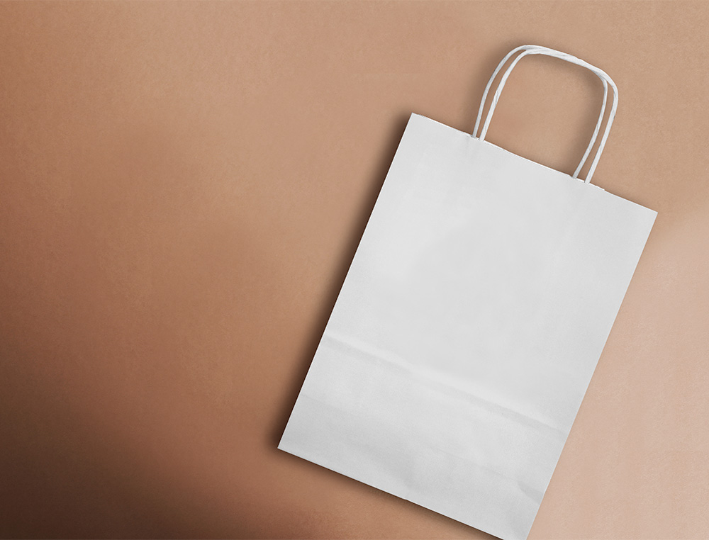 SACO DE PAPEL Q-CONNECT CELULOSE BRANCO L COM ASA TORCIDA 320X400X14 MM