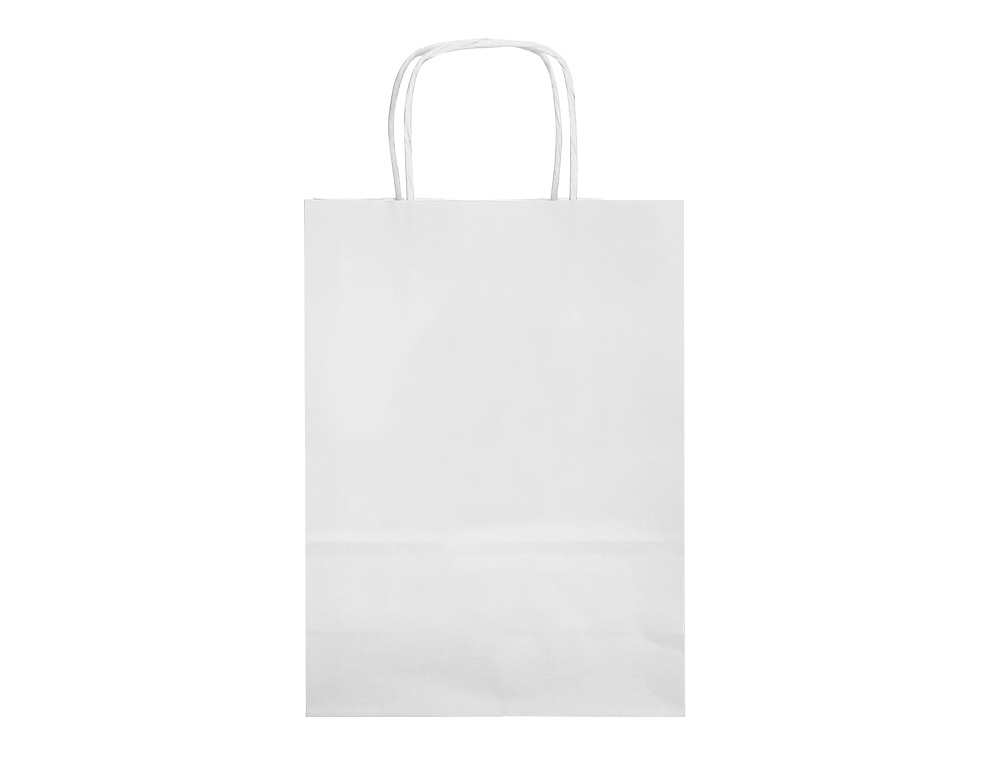 SACO DE PAPEL Q-CONNECT CELULOSE BRANCO L COM ASA TORCIDA 320X400X14 MM