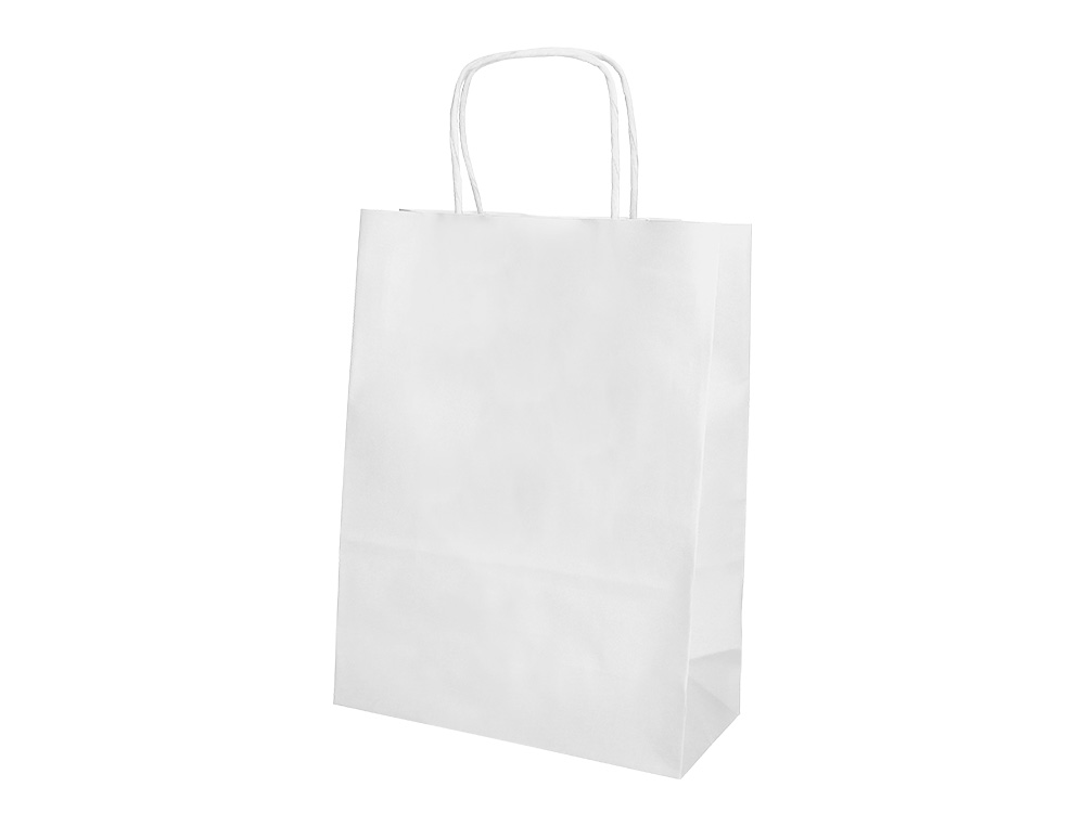 SACO DE PAPEL Q-CONNECT CELULOSE BRANCO L COM ASA TORCIDA 320X400X14 MM