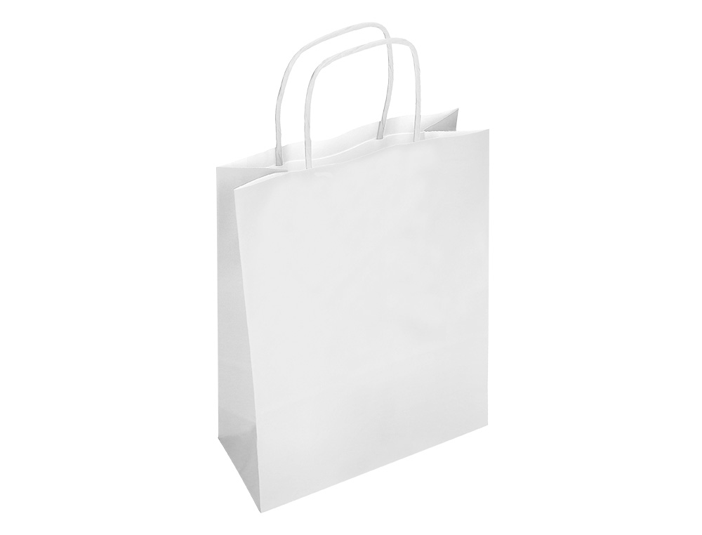 SACO DE PAPEL Q-CONNECT CELULOSE BRANCO L COM ASA TORCIDA 320X400X14 MM