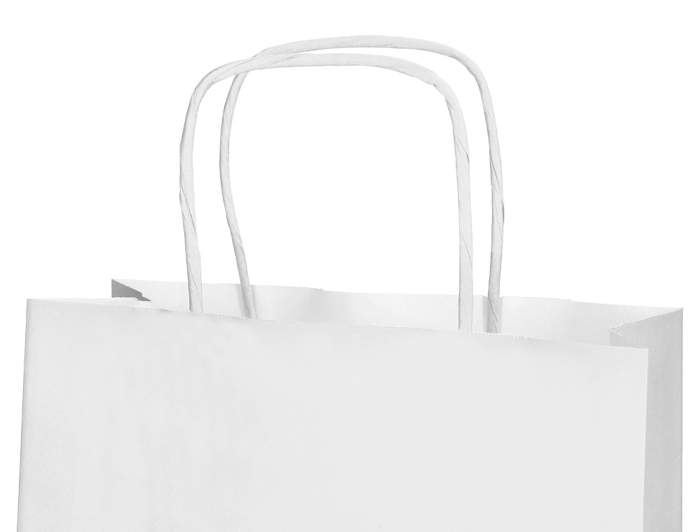 SACO DE PAPEL Q-CONNECT CELULOSE BRANCO L COM ASA TORCIDA 320X400X14 MM