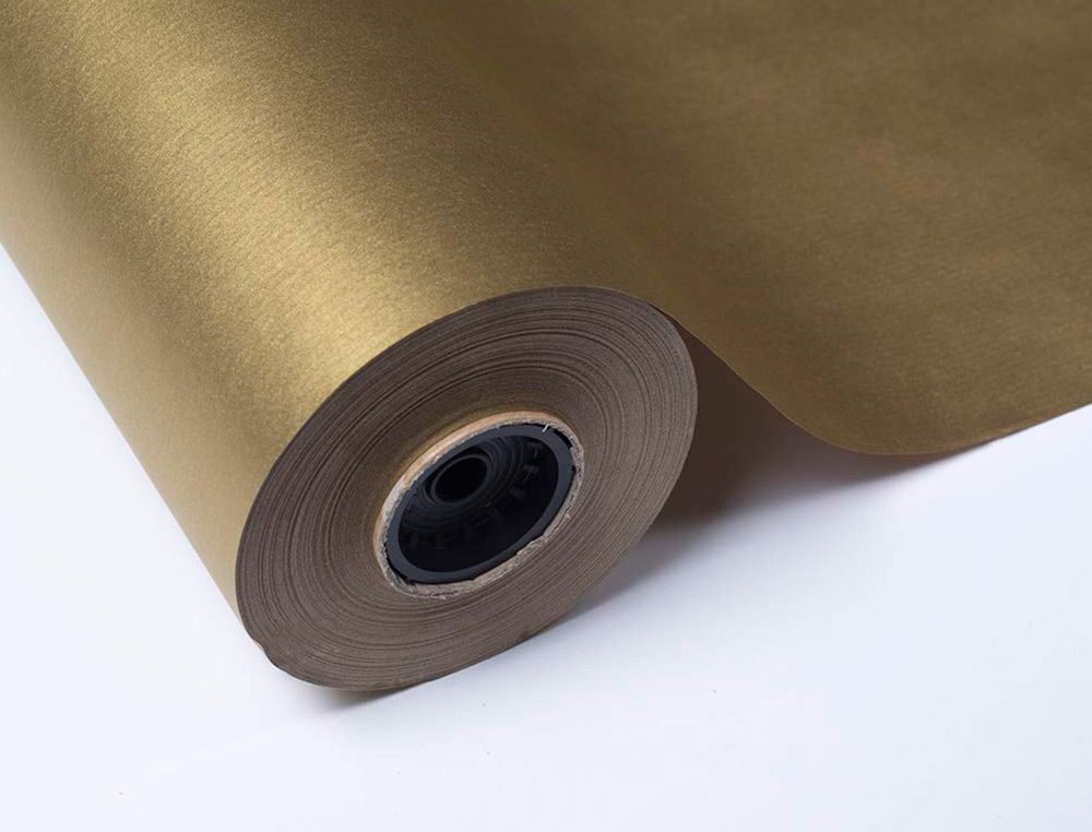 PAPEL FANTASIA BASIKA METALIZADO OURO BOBINE LARGURA 31 CM COMPRIMENTO 80 M