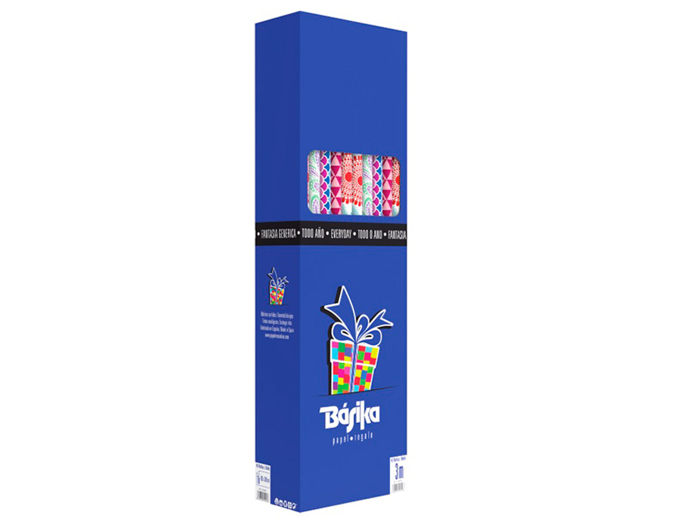 PAPEL FANTASIA BASIKA TODO ANO ROLO LARGURA 1 M COMPRIMENTO 3 M MODELOS SORTIDOS GRAMAGEM 50 GR