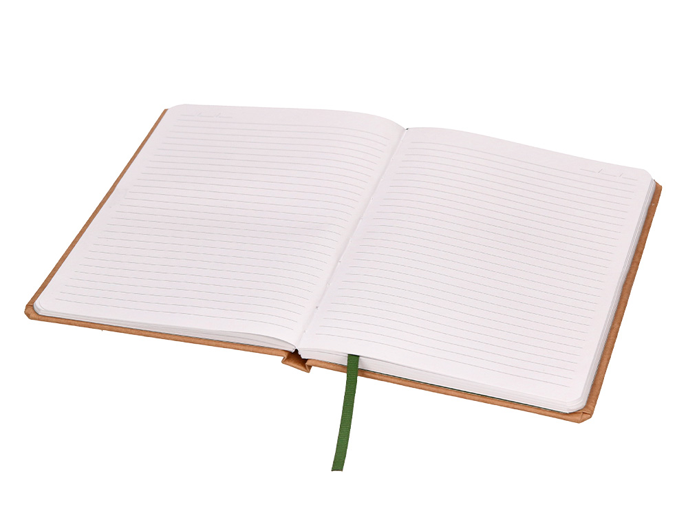CADERNO AGRAFADO LIDERPAPEL ECOUSE 100% RECICLADO A5 96 FOLHAS 70G/M2 PAUTADO COM ELASTICO E MARCADOR PAGINAS