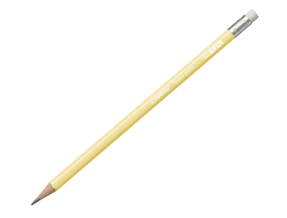 LAPIS DE GRAFITE STABILO SWANO COM BORRACHA MINA 2,2 MM DUREZA HB AMARELO PASTEL