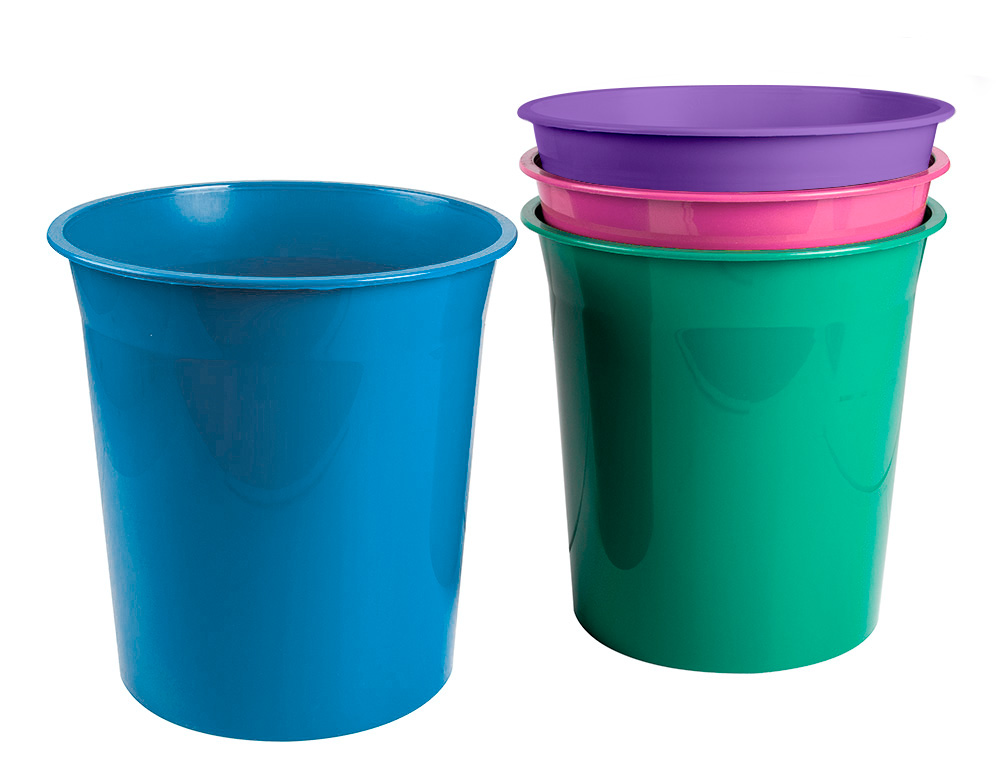 CESTO PLASTICO LIDERPAPEL ECOUSE 100% RECICLADO MENTA OPACO 13 LITROS