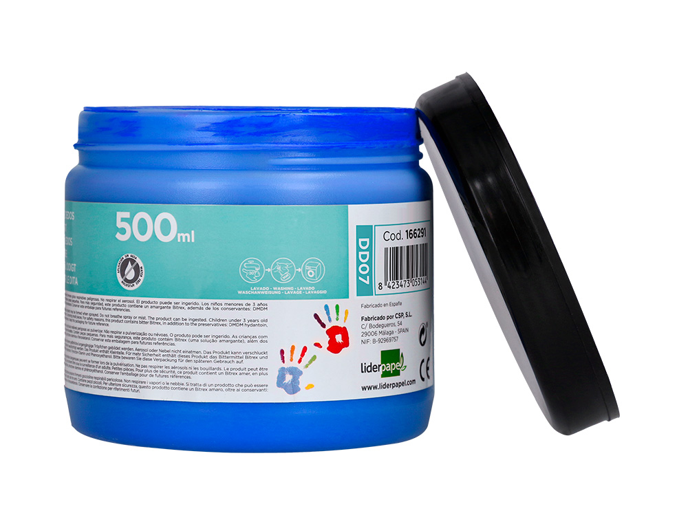 PINTURA A DEDOS LIDERPAPEL FRASCO DE 500 ML AZUL